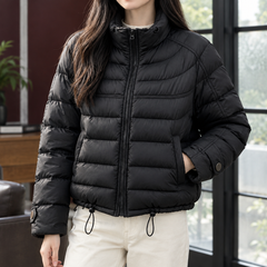 Novessa - Quilted Cropped Puffer Jacket Cold Weather Layering