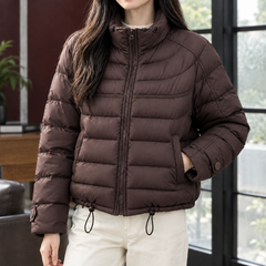 Novessa - Quilted Cropped Puffer Jacket Cold Weather Layering — view 4 of 6