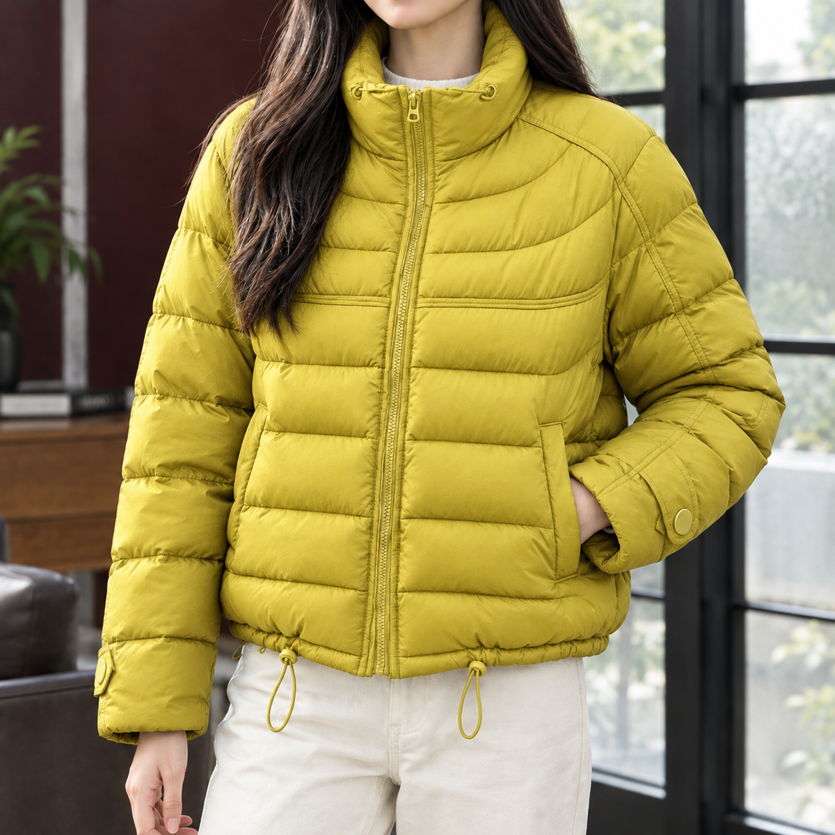 Novessa - Quilted Cropped Puffer Jacket Cold Weather Layering — view 6 of 6