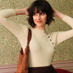 Perlina - Ribbed Mock Neck Knit Top Autumn Layering — view 2 of 4