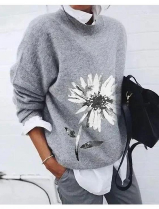 Petalora - Floral Fleece Pullover Sweater Cold Season Wear — view 2 of 3
