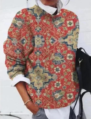 Petalora - Floral Fleece Pullover Sweater Cold Season Wear — view 3 of 3