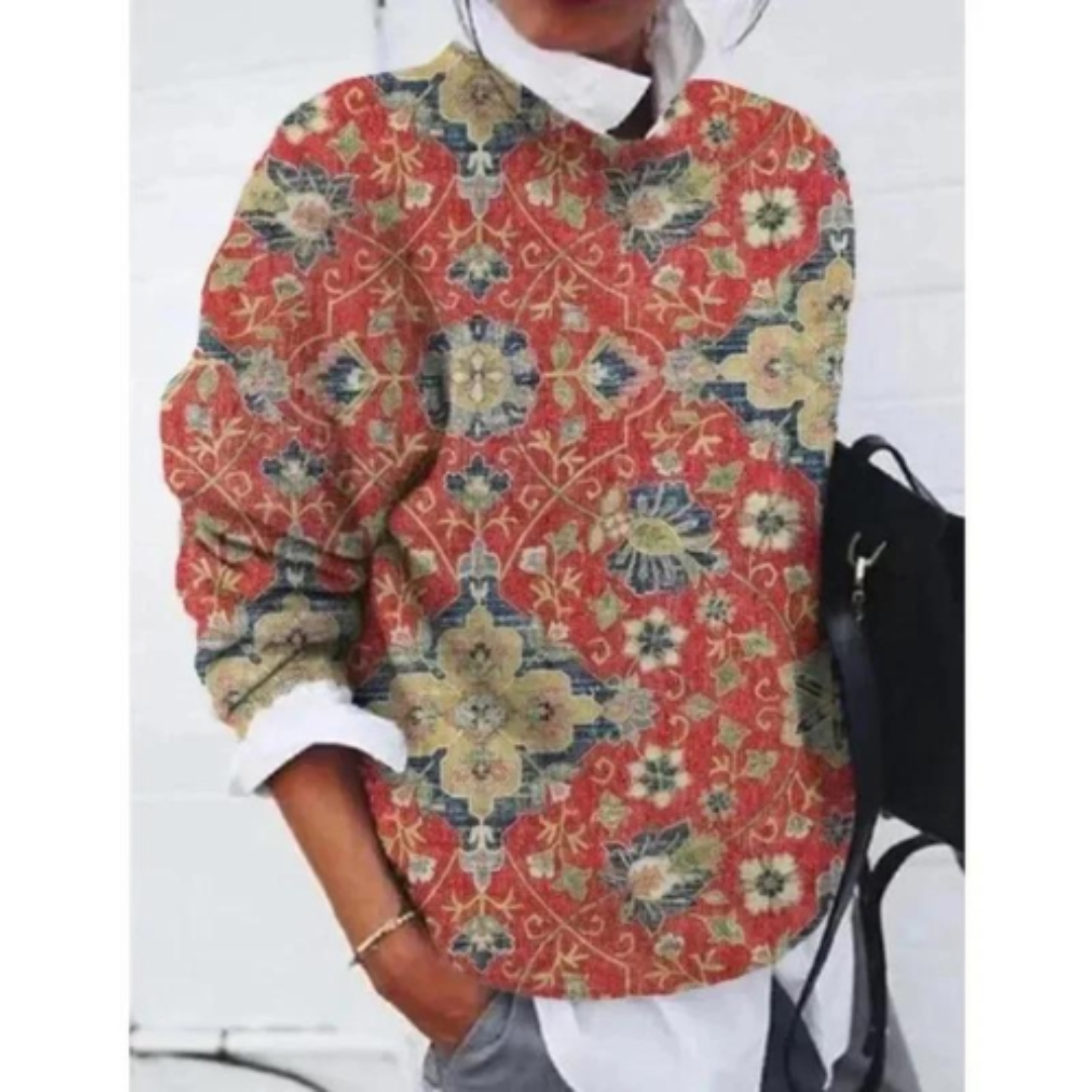 Petalora - Floral Fleece Pullover Sweater Cold Season Wear — view 3 of 3