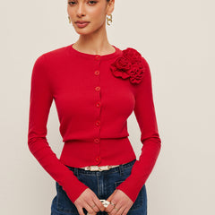 Petalora - Jacquard Floral Cardigan For Wedding Occasions