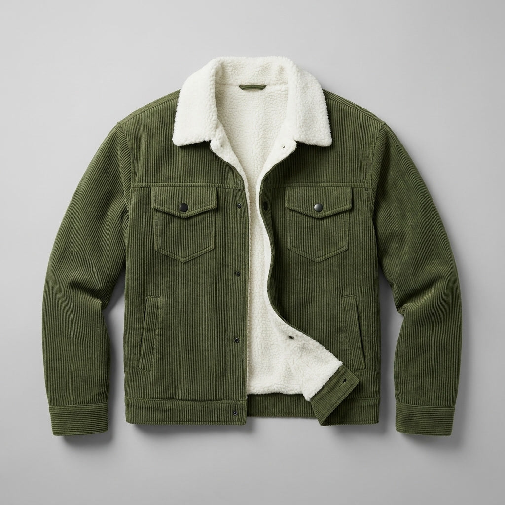 Rangefield - Sherpa Lined Corduroy Trucker Jacket Cold Weather