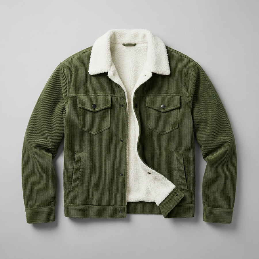 Rangefield - Sherpa Lined Corduroy Trucker Jacket Cold Weather
