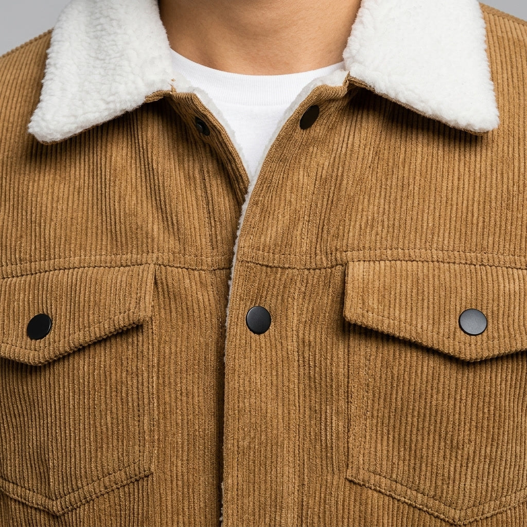 Rangefield - Sherpa Lined Corduroy Trucker Jacket Cold Weather — view 10 of 10