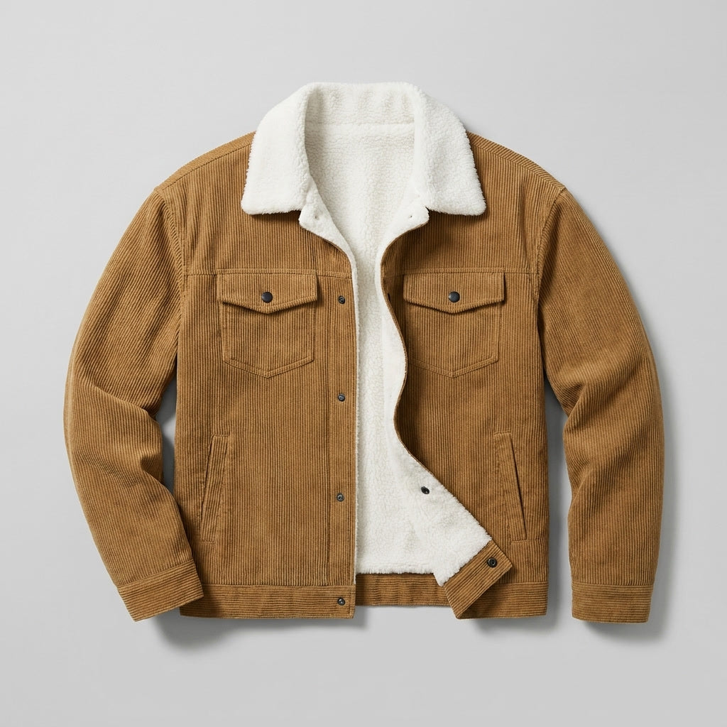 Rangefield - Sherpa Lined Corduroy Trucker Jacket Cold Weather — view 2 of 10