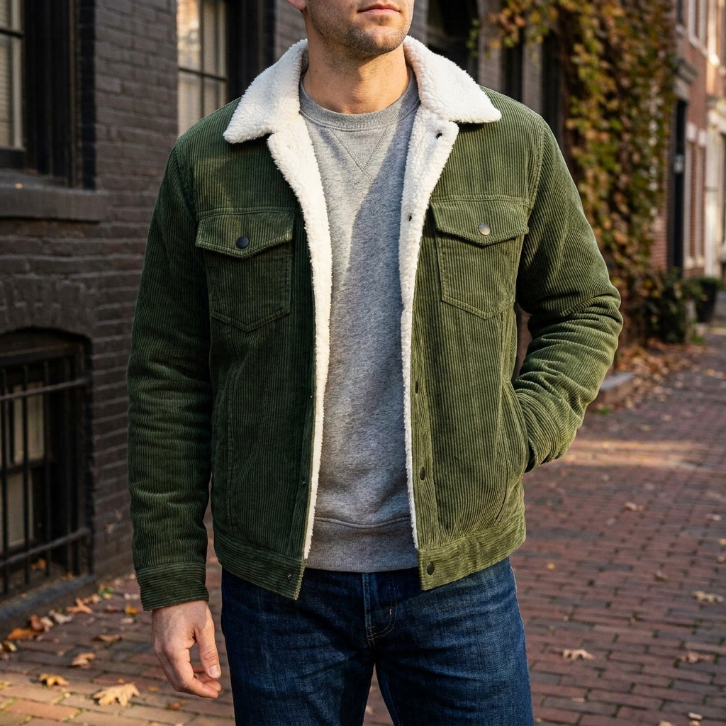 Rangefield - Sherpa Lined Corduroy Trucker Jacket Cold Weather — view 5 of 10