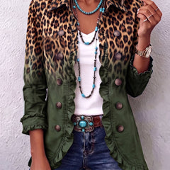 Ravella - Longline Leopard Print Statement Jacket — view 7 of 7
