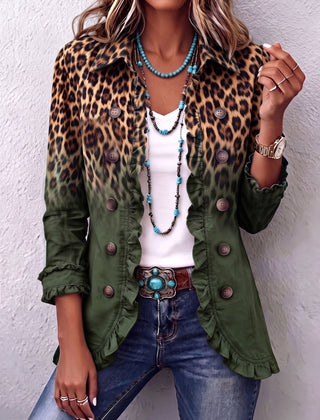 Ravella - Longline Leopard Print Statement Jacket — view 7 of 7
