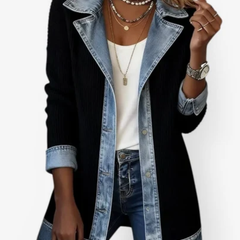 Rivalta - Ribbed Denim Trim Jacket Casual Layering — view 2 of 6