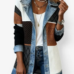 Rivalta - Ribbed Denim Trim Jacket Casual Layering — view 3 of 6