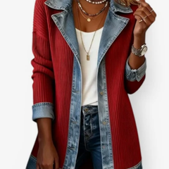 Rivalta - Ribbed Denim Trim Jacket Casual Layering — view 4 of 6