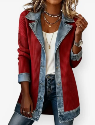 Rivalta - Ribbed Denim Trim Jacket Casual Layering — view 4 of 6