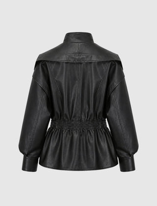 Rovenna - Notch Lapel Leather Biker Jacket Work To Weekend — view 10 of 10