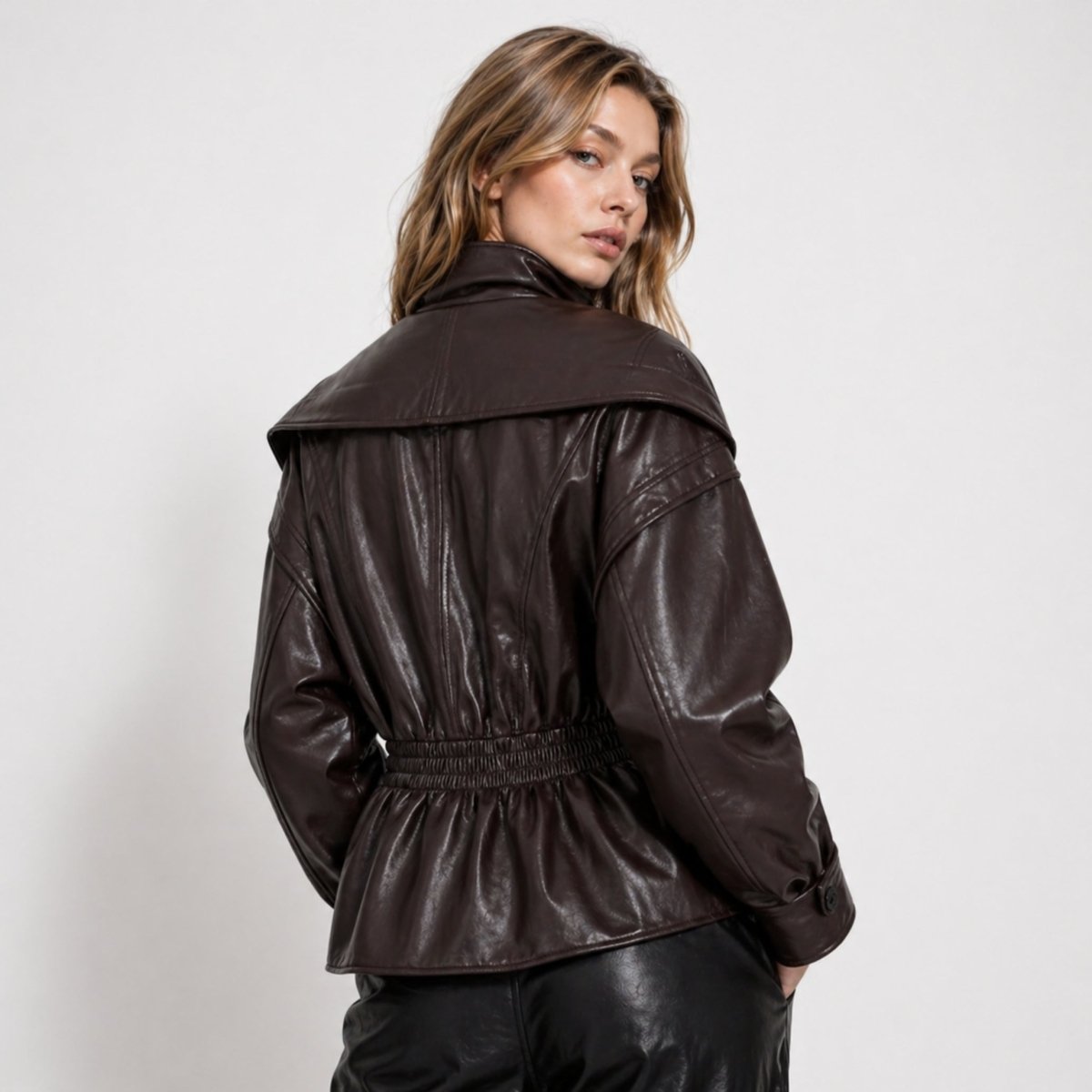 Rovenna - Notch Lapel Leather Biker Jacket Work To Weekend — view 4 of 10