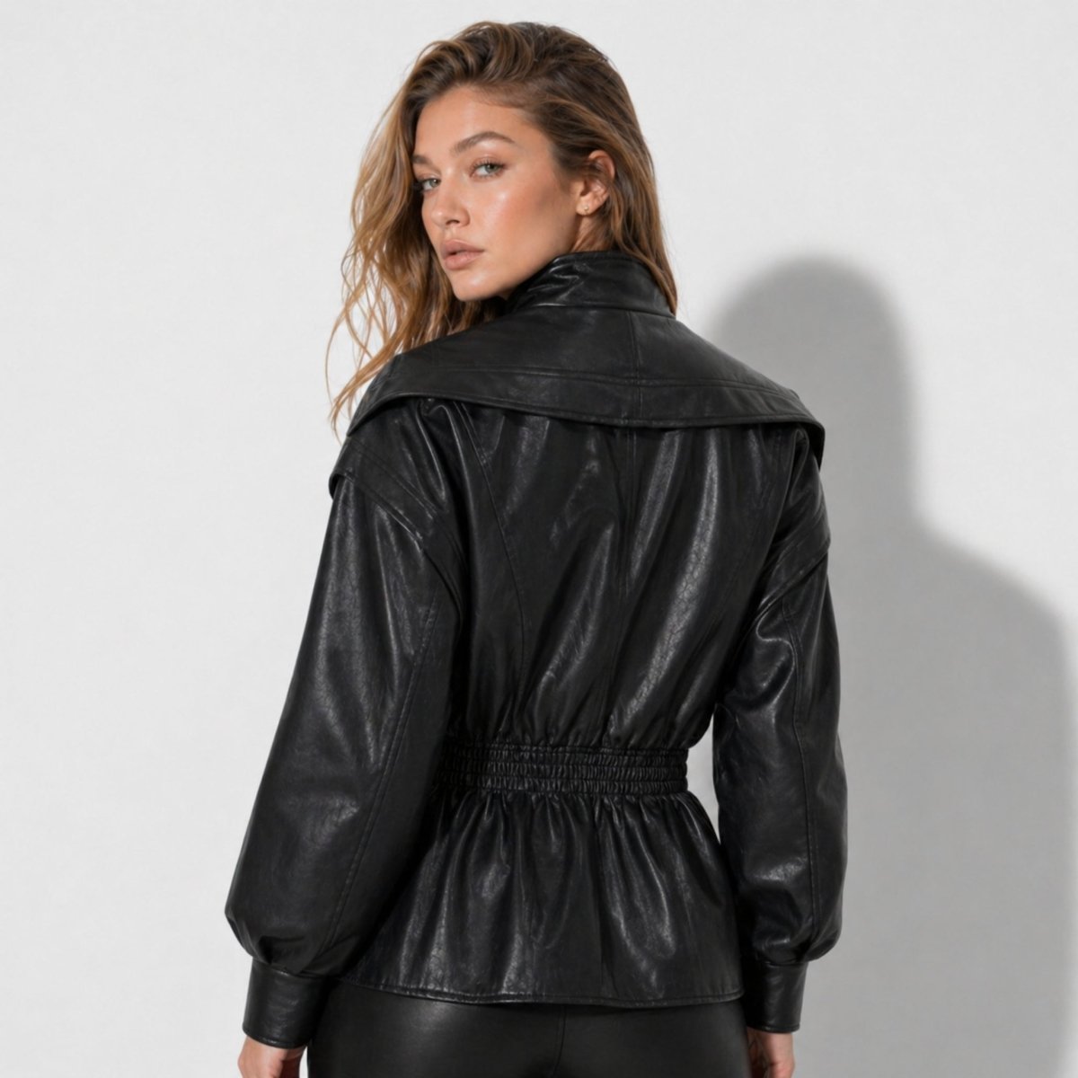Rovenna - Notch Lapel Leather Biker Jacket Work To Weekend — view 6 of 10