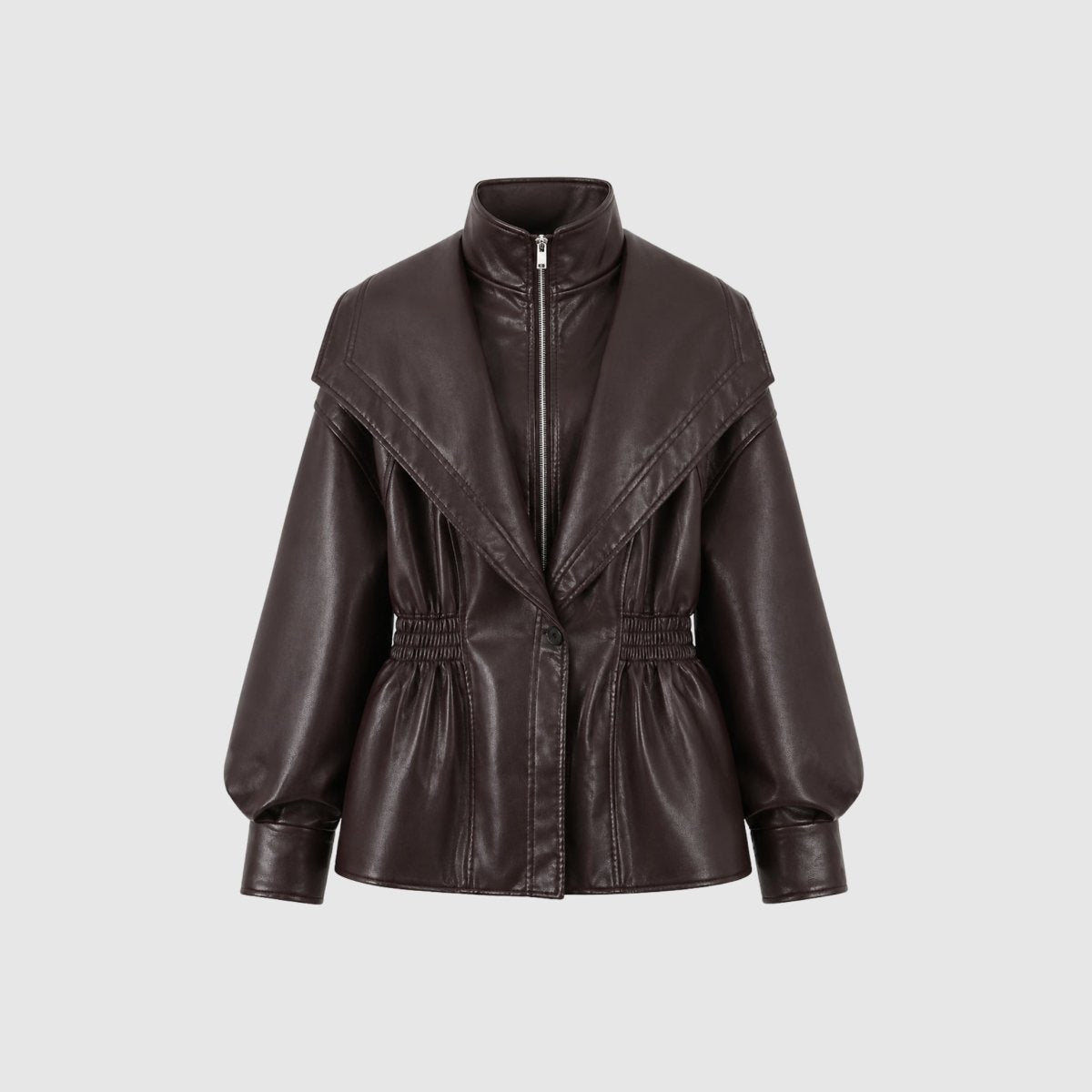 Rovenna - Notch Lapel Leather Biker Jacket Work To Weekend — view 7 of 10