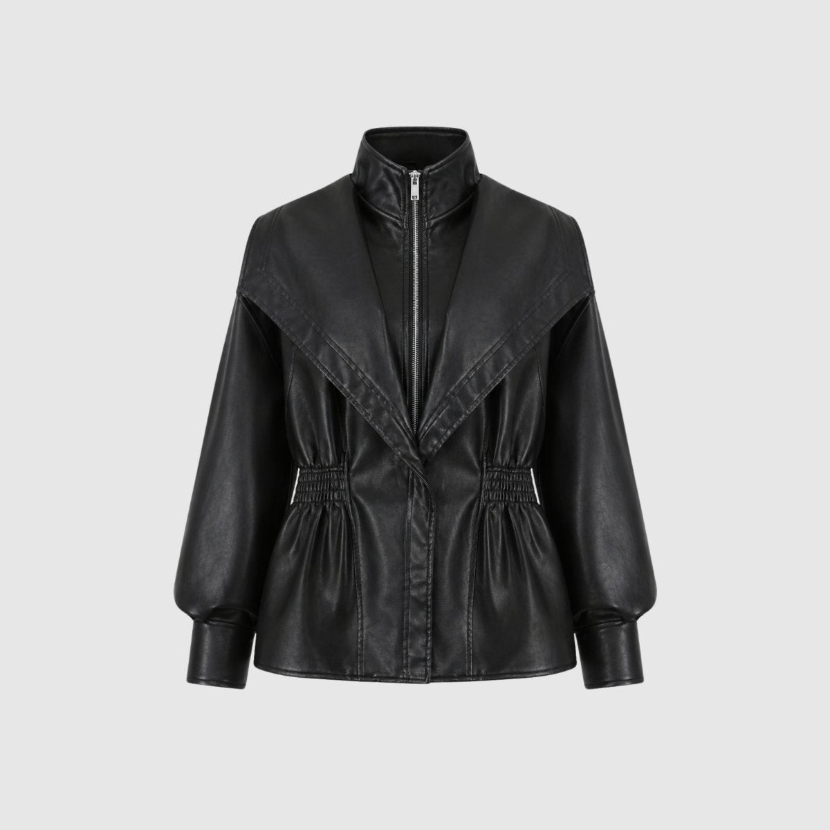 Rovenna - Notch Lapel Leather Biker Jacket Work To Weekend — view 9 of 10