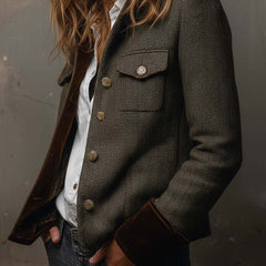 Rowanfield - Herringbone Blazer Jacket Cold Weather Layering — view 2 of 7
