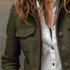 Rowanfield - Herringbone Blazer Jacket Cold Weather Layering — view 4 of 7