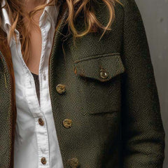Rowanfield - Herringbone Blazer Jacket Cold Weather Layering — view 6 of 7