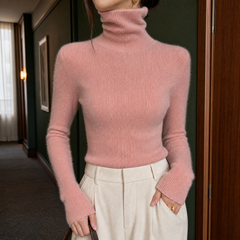 Sarenne - Fine Ribbed Turtleneck Sweater Everyday Wear