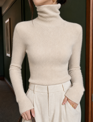 Sarenne - Fine Ribbed Turtleneck Sweater Everyday Wear — view 5 of 7