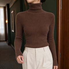 Sarenne - Fine Ribbed Turtleneck Sweater Everyday Wear — view 6 of 7