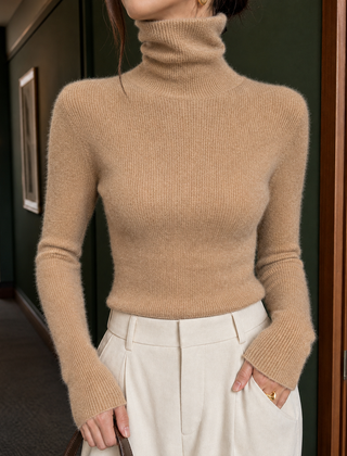 Sarenne - Fine Ribbed Turtleneck Sweater Everyday Wear — view 7 of 7