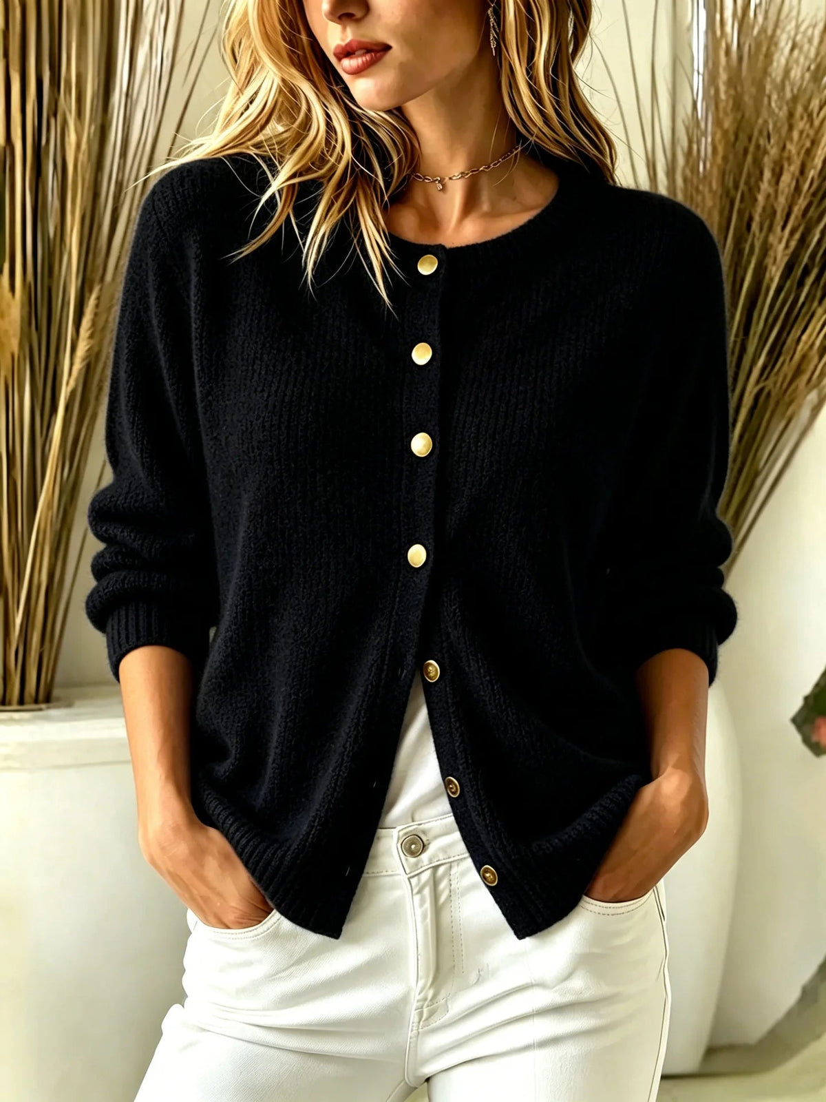 Selvane - Ribbed Knit Cardigan Everyday Layering — view 10 of 10