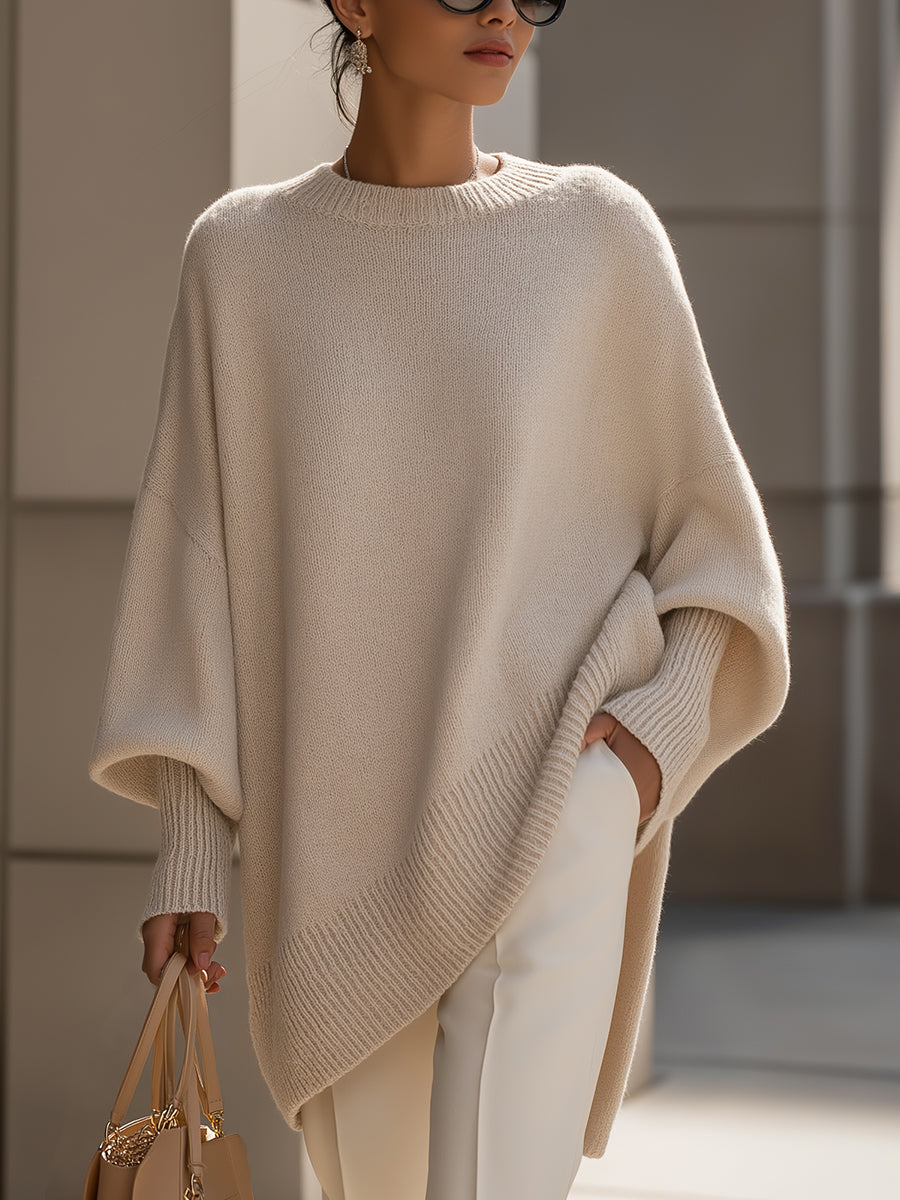 Sofira - Oversized Ribbed Knit Sweater Cold Weather Layering