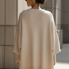 Sofira - Oversized Ribbed Knit Sweater Cold Weather Layering — view 4 of 9