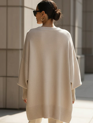 Sofira - Oversized Ribbed Knit Sweater Cold Weather Layering — view 4 of 9