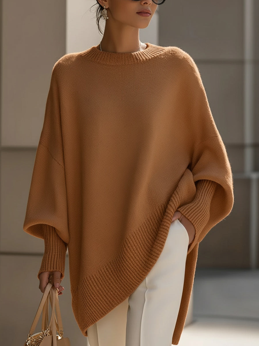 Sofira - Oversized Ribbed Knit Sweater Cold Weather Layering — view 6 of 9