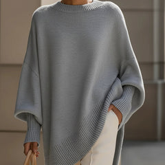 Sofira - Oversized Ribbed Knit Sweater Cold Weather Layering — view 7 of 9