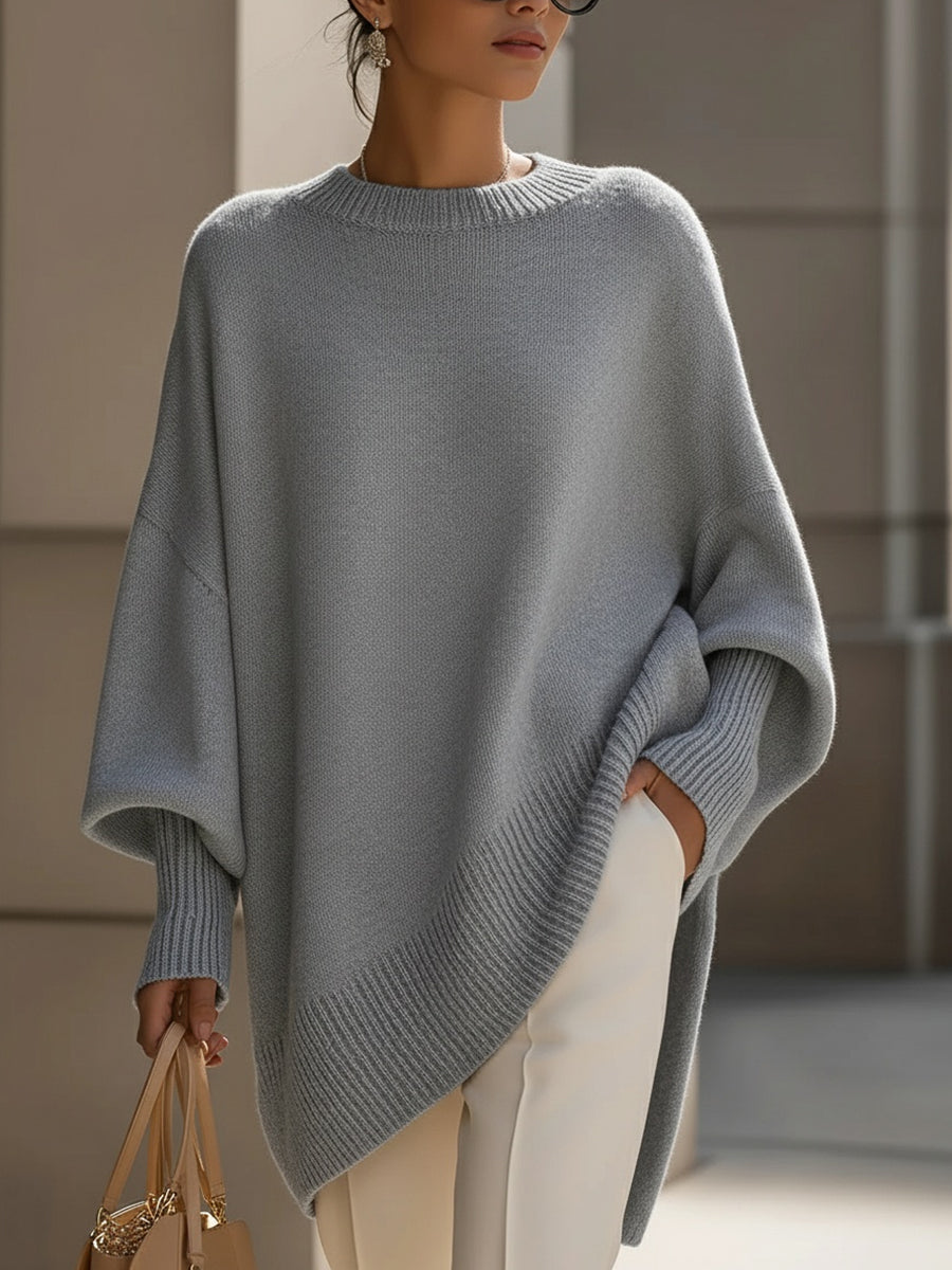 Sofira - Oversized Ribbed Knit Sweater Cold Weather Layering — view 7 of 9