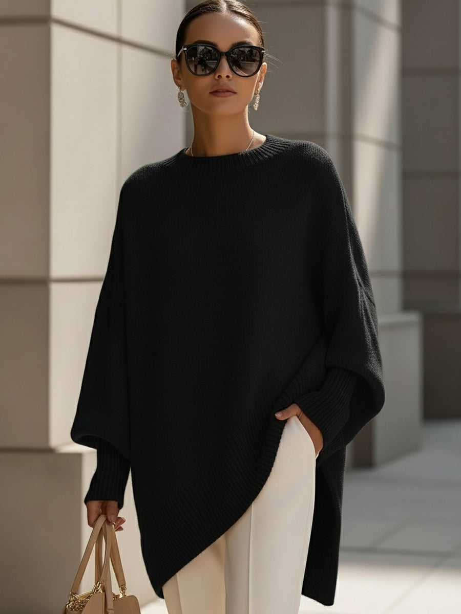 Sofira - Oversized Ribbed Knit Sweater Cold Weather Layering — view 8 of 9