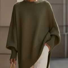 Sofira - Oversized Ribbed Knit Sweater Cold Weather Layering — view 9 of 9