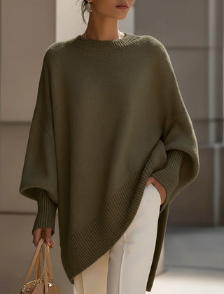 Sofira - Oversized Ribbed Knit Sweater Cold Weather Layering — view 9 of 9