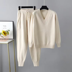 Softira - Knitted V Neck Two Piece Set Cold Weather Wear — view 3 of 8
