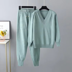 Softira - Knitted V Neck Two Piece Set Cold Weather Wear — view 4 of 8