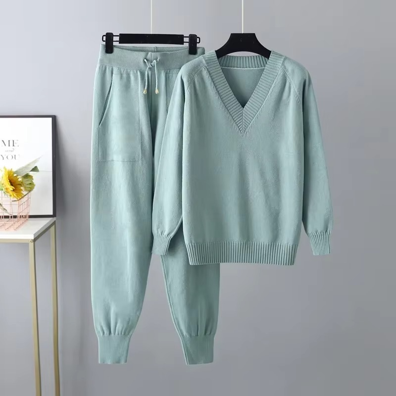 Softira - Knitted V Neck Two Piece Set Cold Weather Wear — view 4 of 8