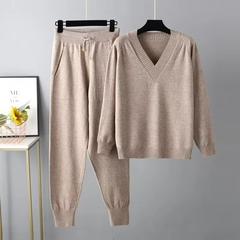Softira - Knitted V Neck Two Piece Set Cold Weather Wear — view 5 of 8