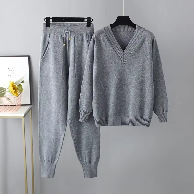Softira - Knitted V Neck Two Piece Set Cold Weather Wear — view 6 of 8