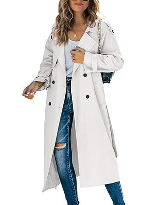 Solenne - Long Trench Coat Spring Autumn Layering