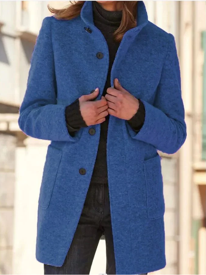 Solmara - Buttoned Wool Coat For Cold Season Commuting — view 2 of 6