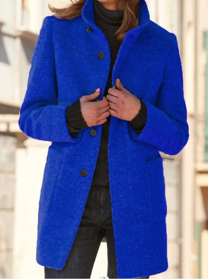 Solmara - Buttoned Wool Coat For Cold Season Commuting — view 3 of 6