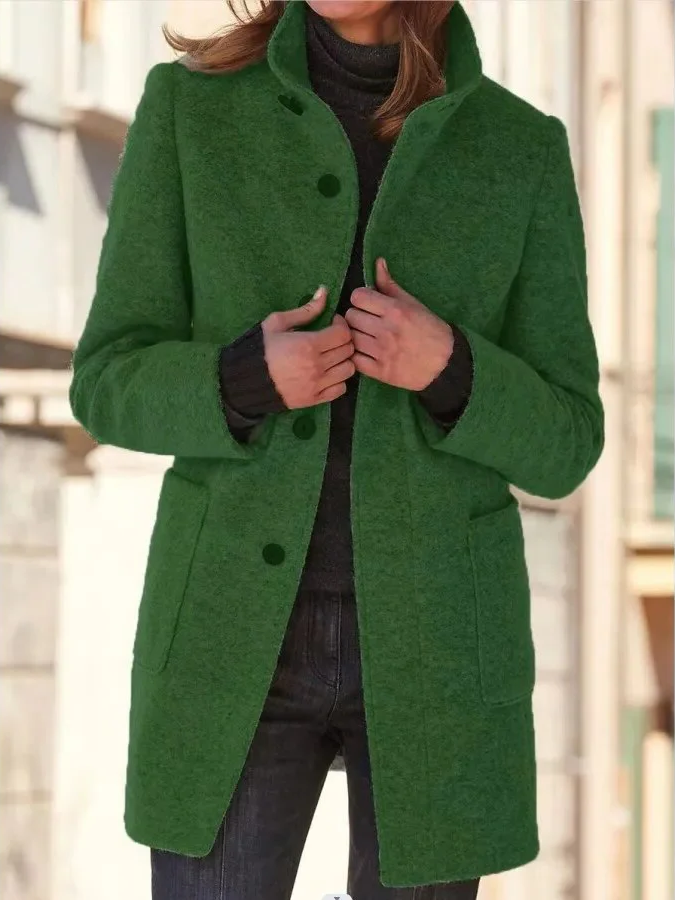 Solmara - Buttoned Wool Coat For Cold Season Commuting — view 5 of 6